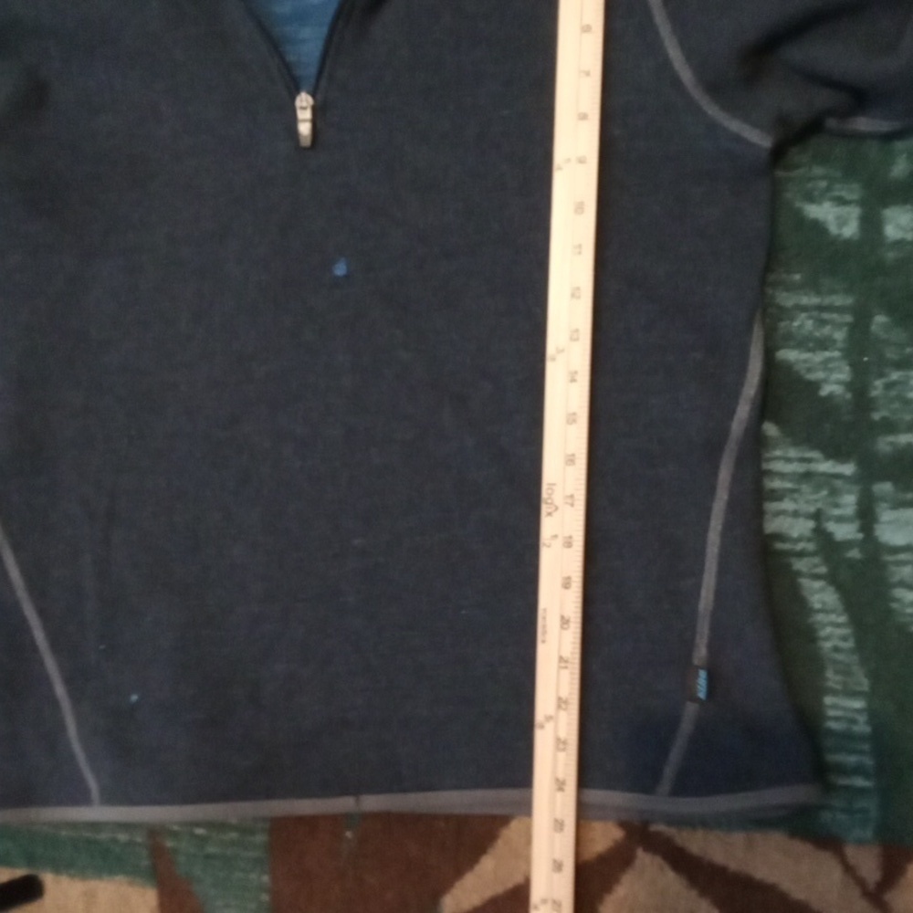 KÜHL Blue Quarter-Zip Pullover Blue Chianti Wool Blend Outdoors Mens M - Picture 12 of 13